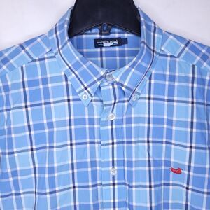 Southern Marsh Shirt Mens Large Plaid Blue, White Brevard
